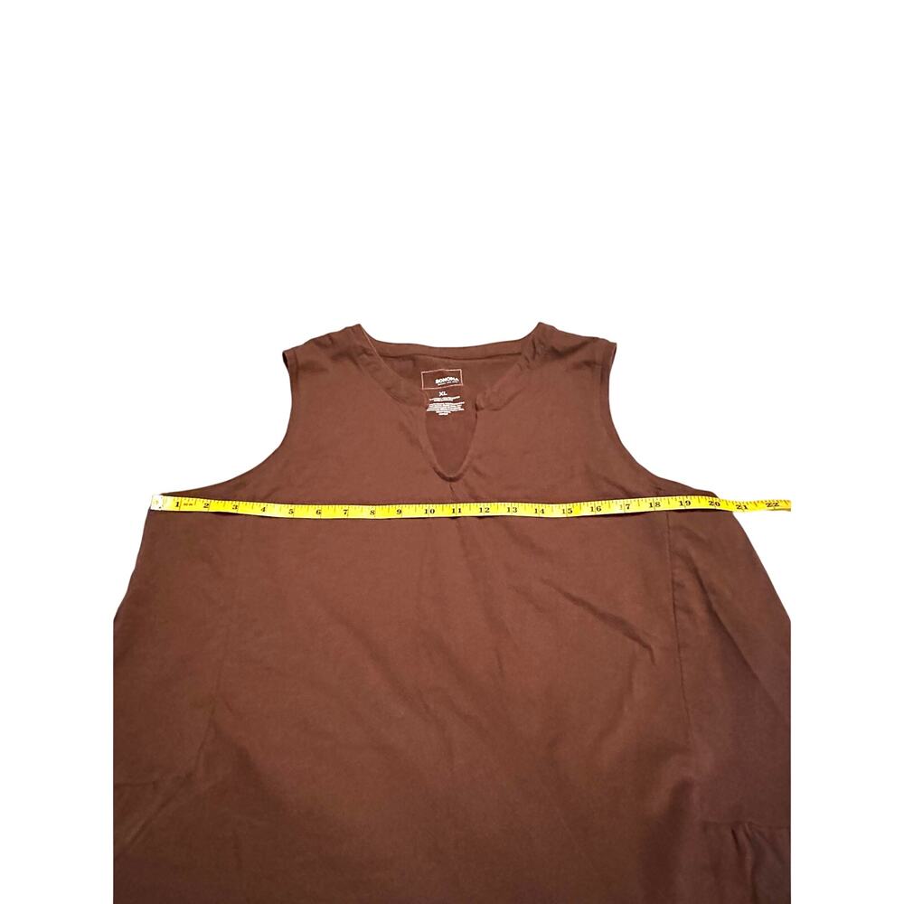 Sonoma Sleeveless Purple-Brown Tunic Top XL Cotton Blend Tank Blouse Women’s - Picture 6 of 7